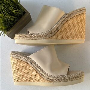 Vince Camuto Women's Brissia Wedge Sandal - Elegant Cream Color